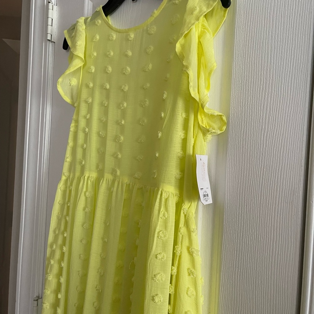 Canary yellow sheer dress small new